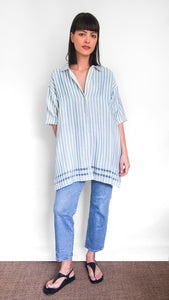 THE (SHORT) ZINA SHIRT-DRESS,  STRIPE – Sample