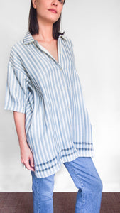 THE (SHORT) ZINA SHIRT-DRESS,  STRIPE – Sample