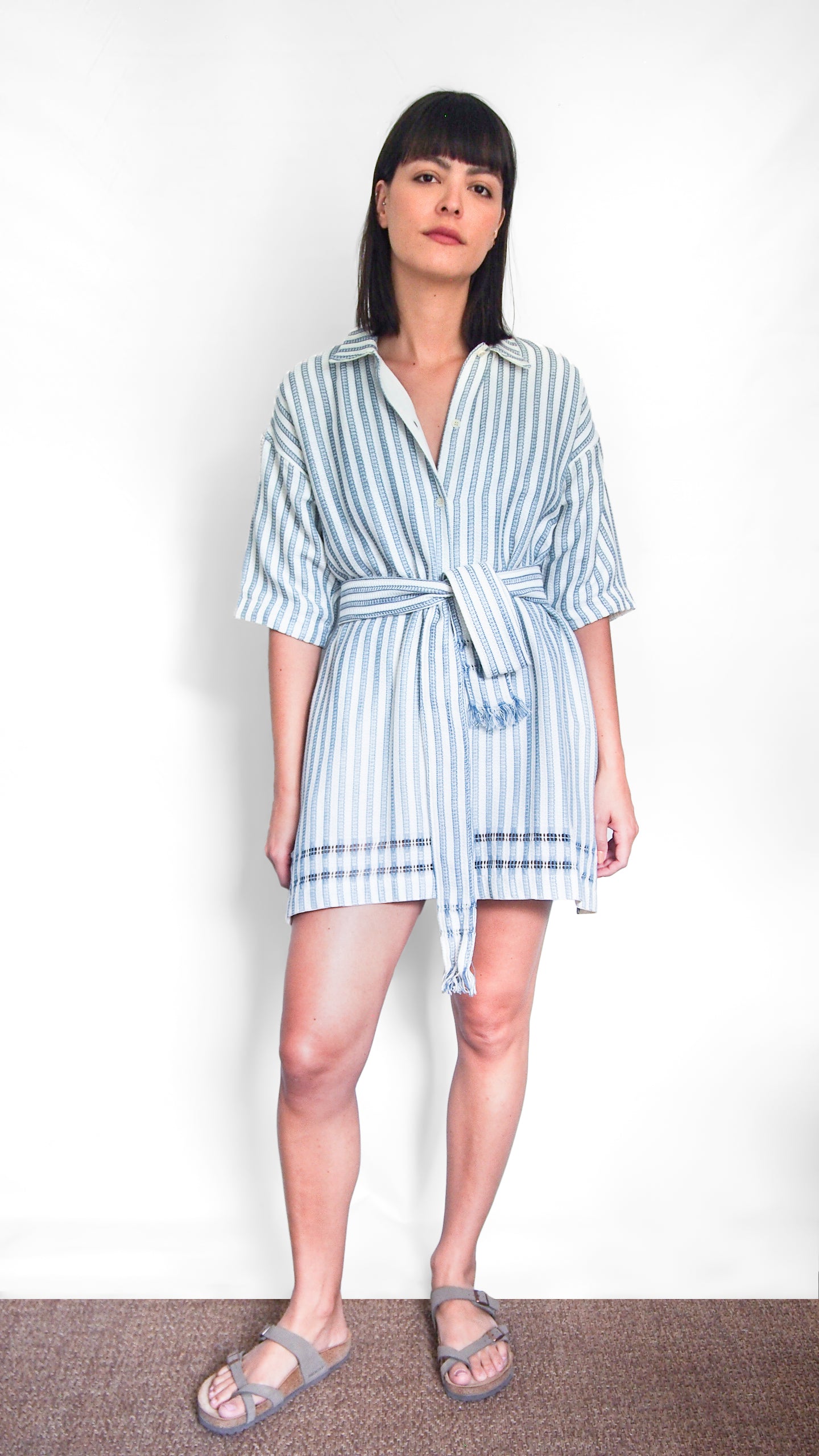 THE (SHORT) ZINA SHIRT-DRESS,  STRIPE – Sample