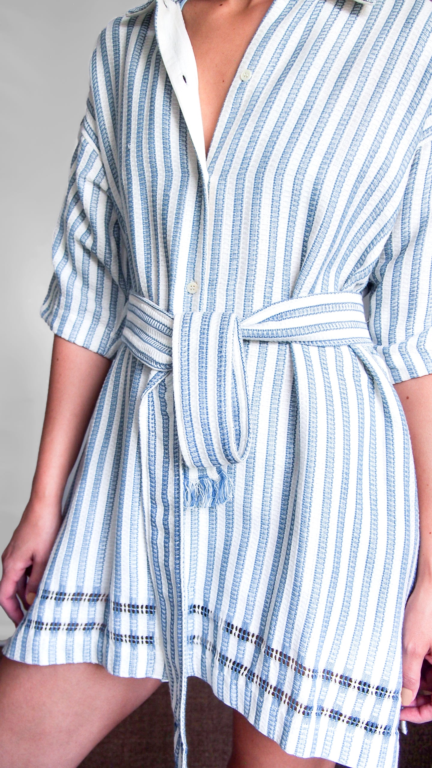 THE (SHORT) ZINA SHIRT-DRESS,  STRIPE – Sample